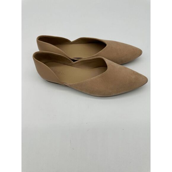 Vince Cornelia Flats Suede & Leather Flats Pointy Toe Sz 8 Cappuccino Beige - Picture 6 of 8